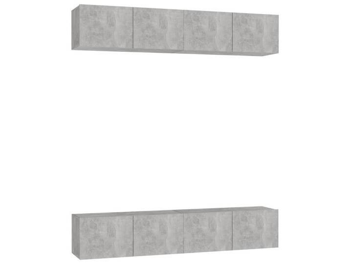 vidaXL TV-Schrank TV-Schränke 4 Stk Betongrau 80x30x30 cm Spanplatte Lowboard Lowboard, grau von vidaXL