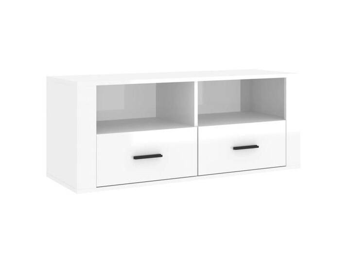 vidaXL TV-Schrank TV-Schrank Hochglanz-Weiß 100x35x40 cm Spanplatte Lowboard Fernseher, weiß vidaXL TV-Schrank TV-Schrank Hochglanz-Weiß 100x35x40 cm Spanplatte Lowboard Fernseher, weiß von vidaXL