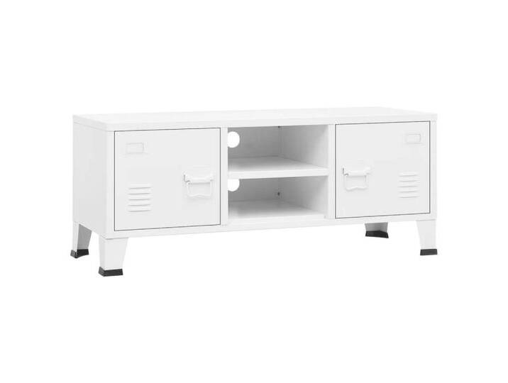vidaXL TV-Schrank TV-Schrank Industrie-Stil Weiß 105x35x42 cm Metall (1-St), WeiÃ von vidaXL