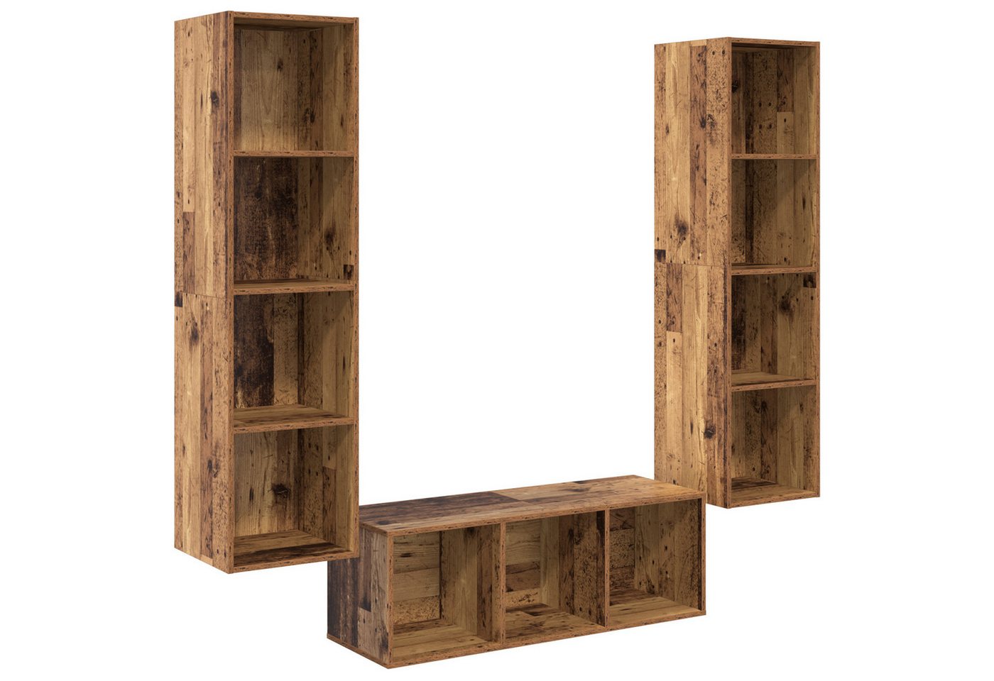 vidaXL TV-Schrank TV-Schrank Set 3 pcs Altholz 37 x 37 x 142,5 cm Holzwerkstoff (3-St) von vidaXL