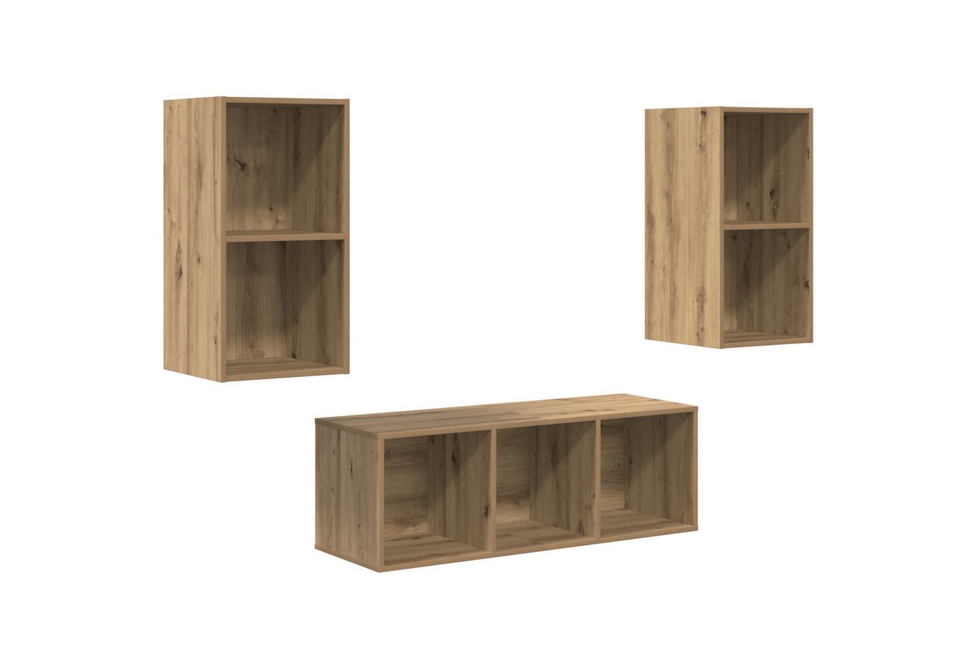 vidaXL TV-Schrank TV-Schrank Set 3 pcs Eiche handwerklich 37 x 37 x 107 cm (3-St) von vidaXL