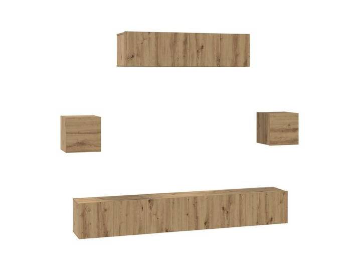 vidaXL TV-Schrank TV-Schrank-Set 7 pcs Eiche handwerklich 80 x 30 x 30 cm (7-St), Engineered wood, 7 St., Brown von vidaXL