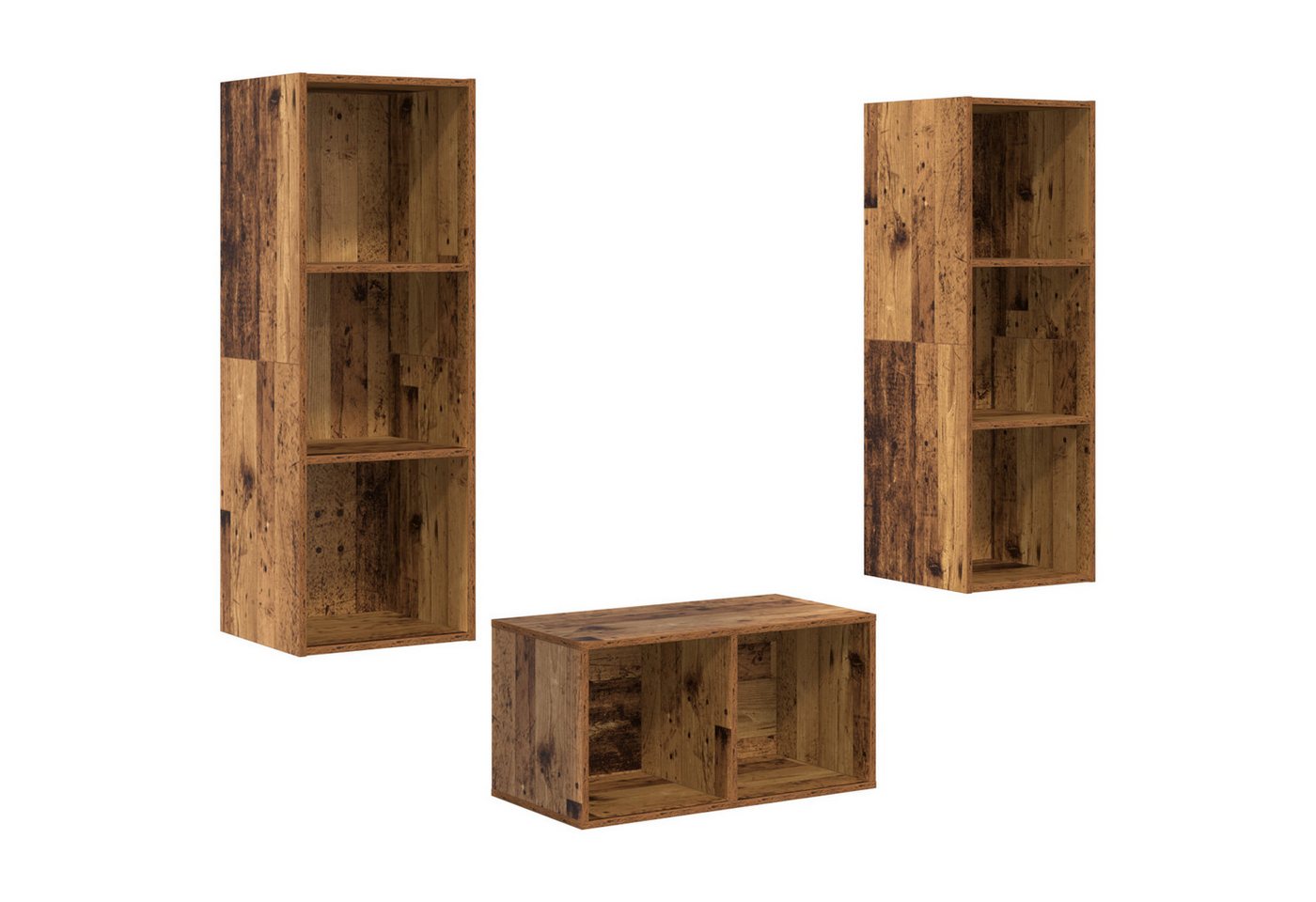 vidaXL TV-Schrank TV-Schrank Set mit Regal Altholz 37 x 37 x 107 cm Holzwerkstoff (1-St) von vidaXL
