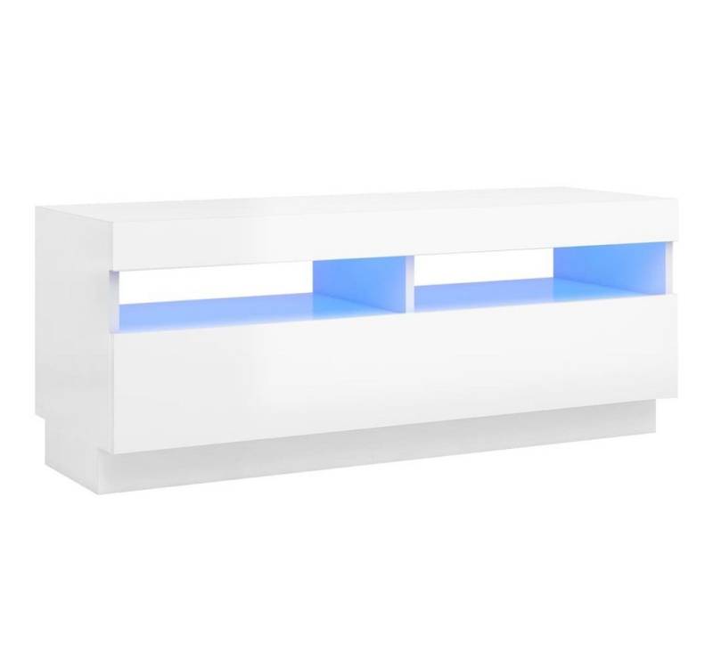 vidaXL TV-Schrank TV-Schrank mit LED Leuchten Hochglanz-Weiß 100x35x40 cm Lowboard von vidaXL