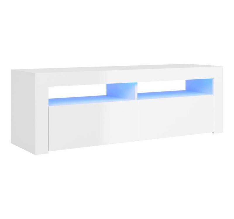 vidaXL TV-Schrank TV-Schrank mit LED Leuchten Hochglanz-Weiß 120x35x40 cm Lowboard von vidaXL