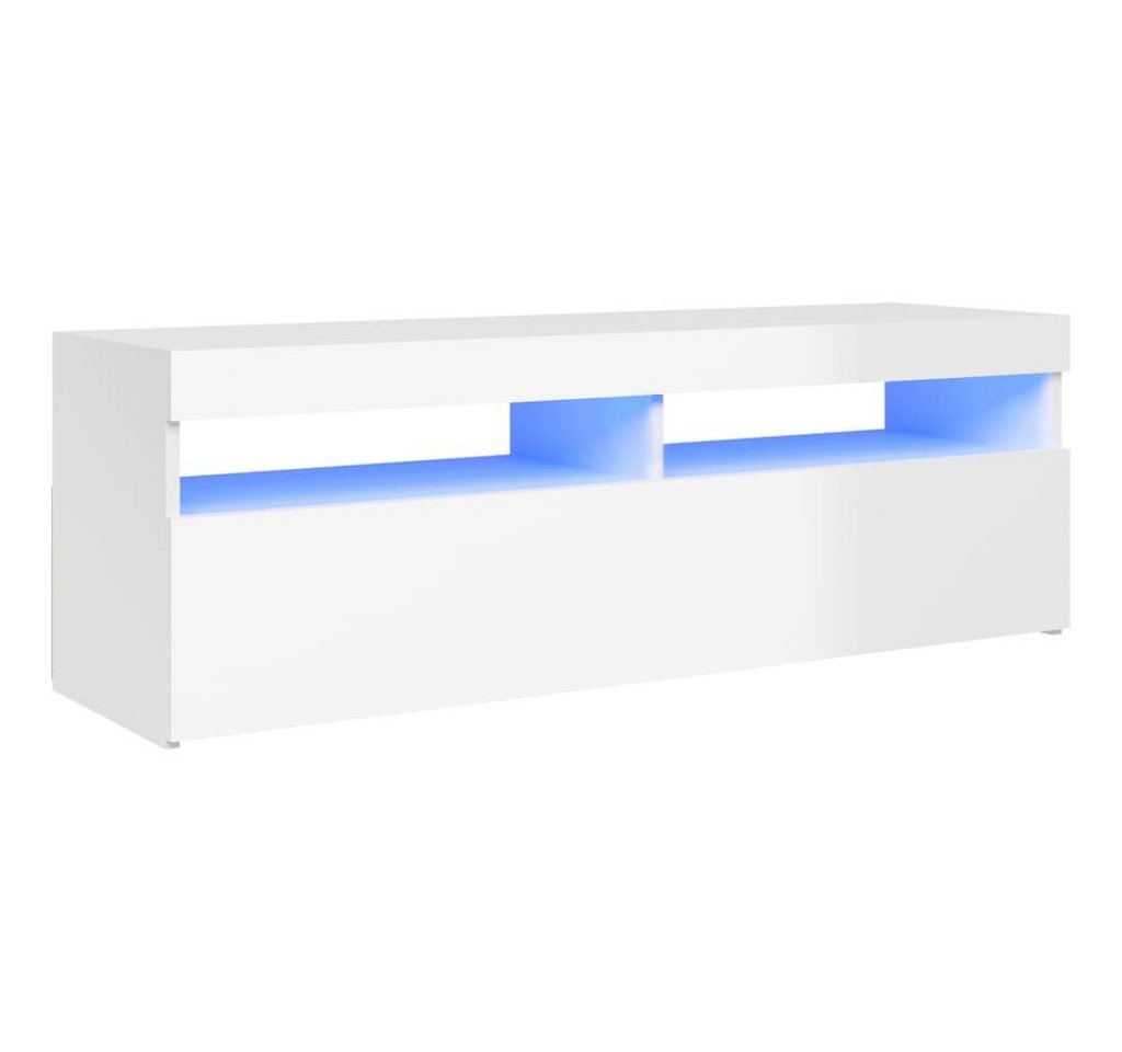 vidaXL TV-Schrank TV-Schrank mit LED Leuchten Hochglanz-Weiß 120x35x40 cm Lowboard von vidaXL