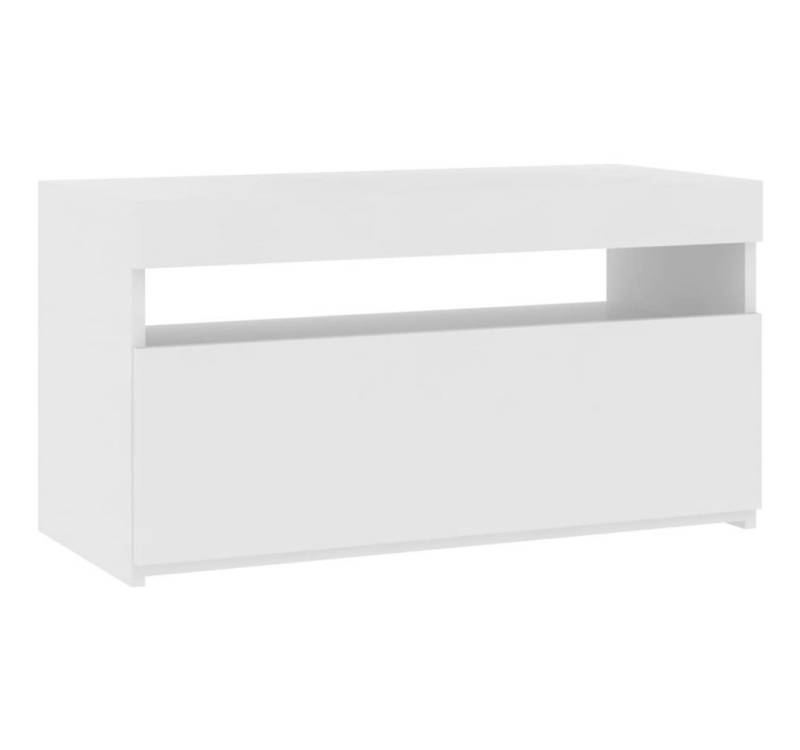 vidaXL TV-Schrank TV-Schrank mit LED Leuchten Hochglanz-Weiß 75x35x40 cm Lowboard von vidaXL