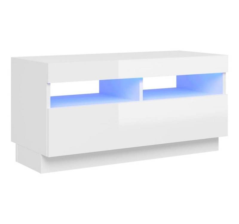 vidaXL TV-Schrank TV-Schrank mit LED Leuchten Hochglanz-Weiß 80x35x40 cm Lowboard von vidaXL