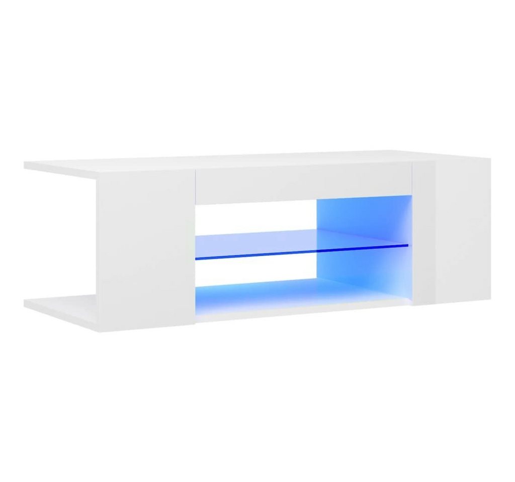 vidaXL TV-Schrank TV-Schrank mit LED Leuchten Hochglanz-Weiß 90x39x30 cm Lowboard von vidaXL