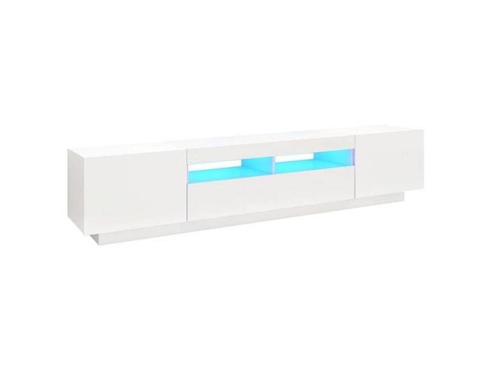 vidaXL TV-Schrank TV-Schrank mit LED Leuchten Weiß 200x35x40 cm Lowboard, weiß vidaXL TV-Schrank TV-Schrank mit LED Leuchten Weiß 200x35x40 cm Lowboard, weiß von vidaXL