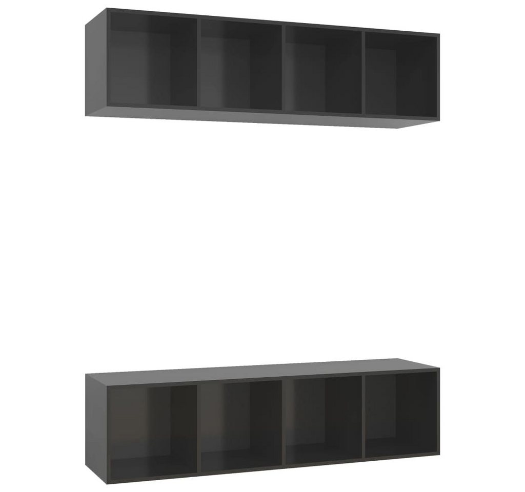 vidaXL TV-Schrank TV-Wandschränke 2 Stk. Hochglanz-Grau Holzwerkstoff (2-St) von vidaXL