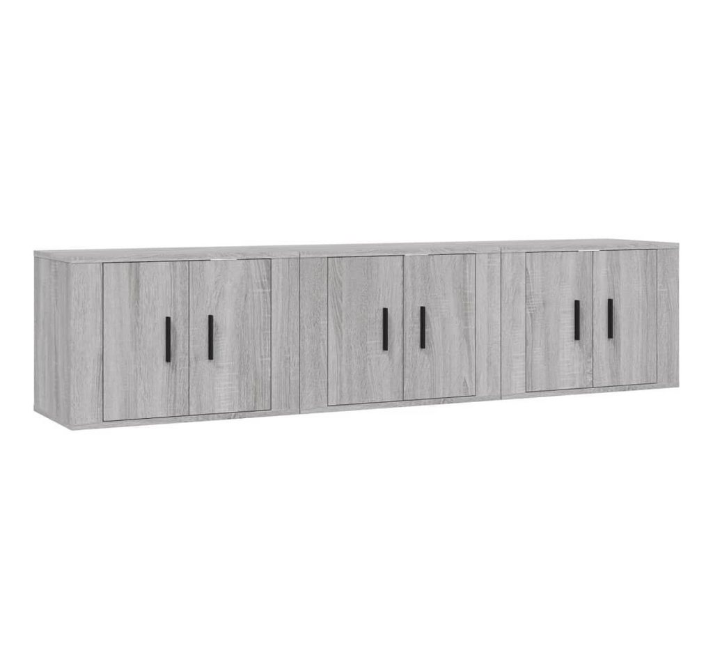 vidaXL TV-Schrank TV-Wandschränke 3 Stk. Grau Sonoma 57x34,5x40 cm (3-St) von vidaXL