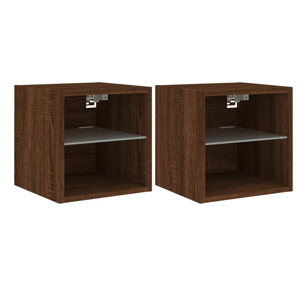 vidaXL TV-Wand TV-Wandschränke mit LED-Leuchten 2 Stk. Braun Eichen-Optik, (2-St) von vidaXL