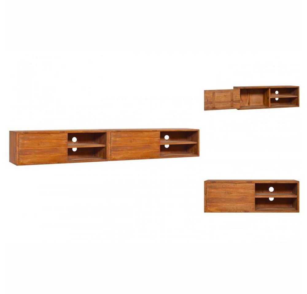 vidaXL TV-Schrank Wand-TV-Schrank 180x30x30 cm Teak Massivholz Lowboard von vidaXL