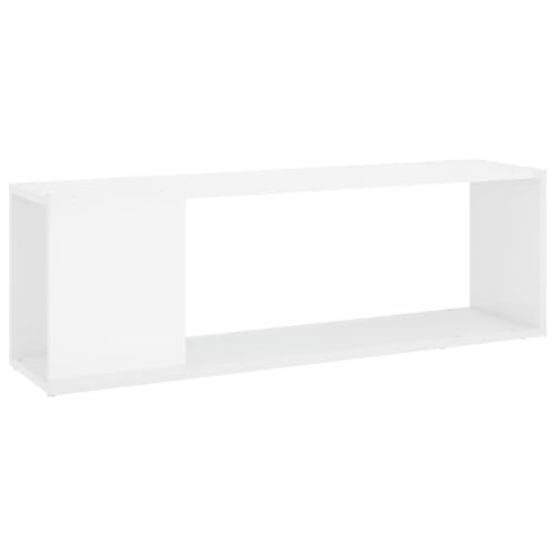 vidaXL TV Schrank mit 2 Ablagen Lowboard TV Möbel Tisch Board Sideboard Fernsehtisch Fernsehschrank HiFi-Schrank Hochglanz-Weiß 100x24x32cm Holzwerkstoff von vidaXL
