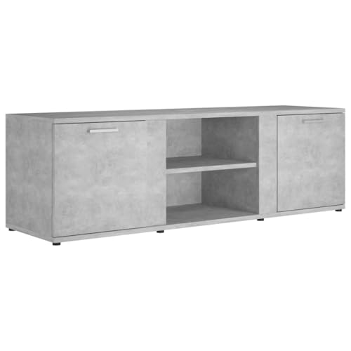 vidaXL TV Schrank mit 2 Türen 2 Fächern TV Möbel Lowboard Fernsehtisch Fernsehschrank Sideboard HiFi-Schrank Betongrau 120x34x37cm Holzwerkstoff von vidaXL