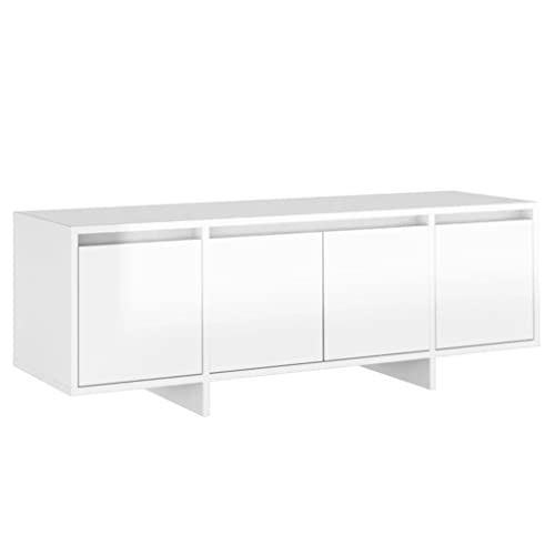 vidaXL TV Schrank mit 4 Türen Lowboard TV Möbel Tisch Board Sideboard Fernsehtisch Fernsehschrank HiFi-Schrank Hochglanz-Weiß 120x30x40,5cm Holzwerkstoff von vidaXL