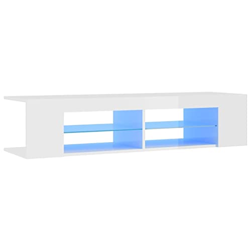 vidaXL TV Schrank mit LED-Leuchten Lowboard Fernsehschrank Fernsehtisch Sideboard HiFi-Schrank TV Möbel Tisch Board Hochglanz-Weiß 135x39x30cm vidaXL TV Schrank mit LED-Leuchten Lowboard Fernsehschrank Fernsehtisch Sideboard HiFi-Schrank TV Möbel Tisch Board Hochglanz-Weiß 135x39x30cm von vidaXL
