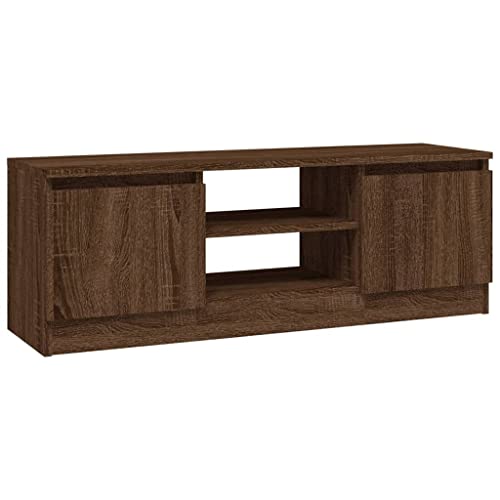 vidaXL TV Schrank mit Tür Lowboard TV Möbel Tisch Board Sideboard Fernsehschrank Fernsehtisch HiFi-Schrank Wohnzimmer Braun Eichen-Optik 102x30x36cm von vidaXL