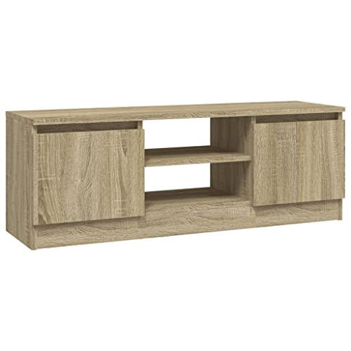 vidaXL TV Schrank mit Tür Lowboard TV Möbel Tisch Board Sideboard Fernsehschrank Fernsehtisch HiFi-Schrank Wohnzimmer Sonoma-Eiche 102x30x36cm von vidaXL