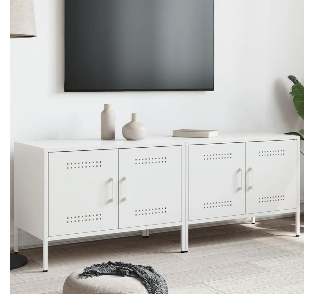 vidaXL TV-Schrank TV-Schränke 2 Stk. Weiß 68x39x50,5 cm Stahl von vidaXL