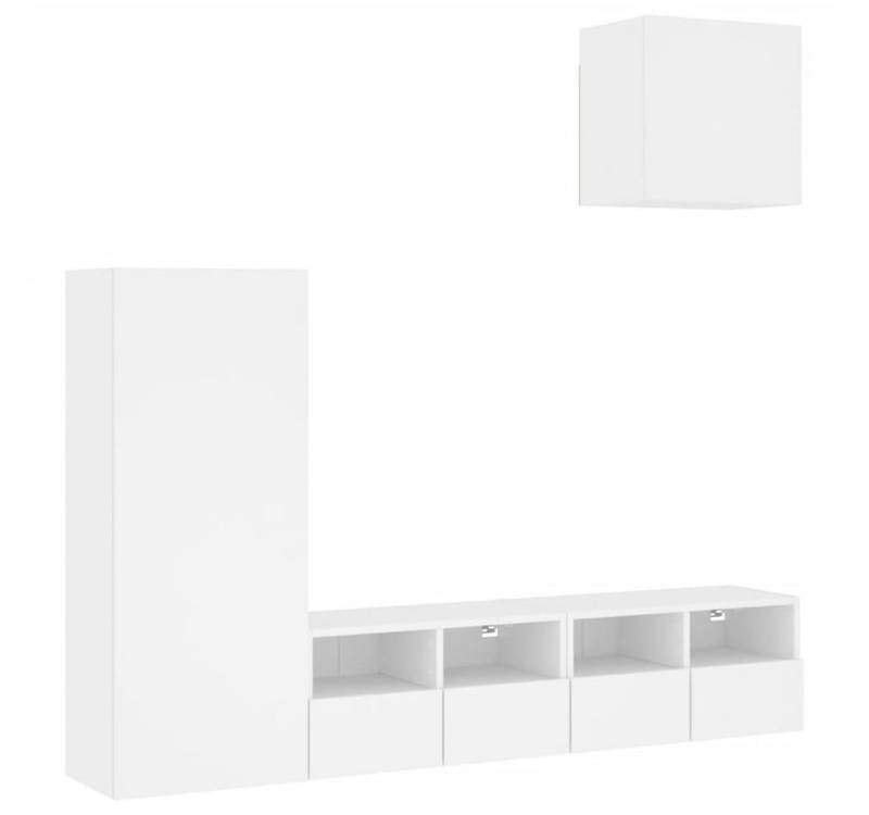 vidaXL TV-Wand, 4-tlg. Wohnwand Weiß Holzwerkstoff vidaXL TV-Wand, 4-tlg. Wohnwand Weiß Holzwerkstoff von vidaXL