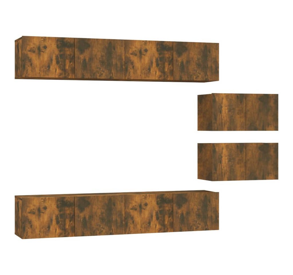 vidaXL TV-Wand, 6-tlg. TV-Schrank-Set Räuchereiche Holzwerkstoff vidaXL TV-Wand, 6-tlg. TV-Schrank-Set Räuchereiche Holzwerkstoff von vidaXL
