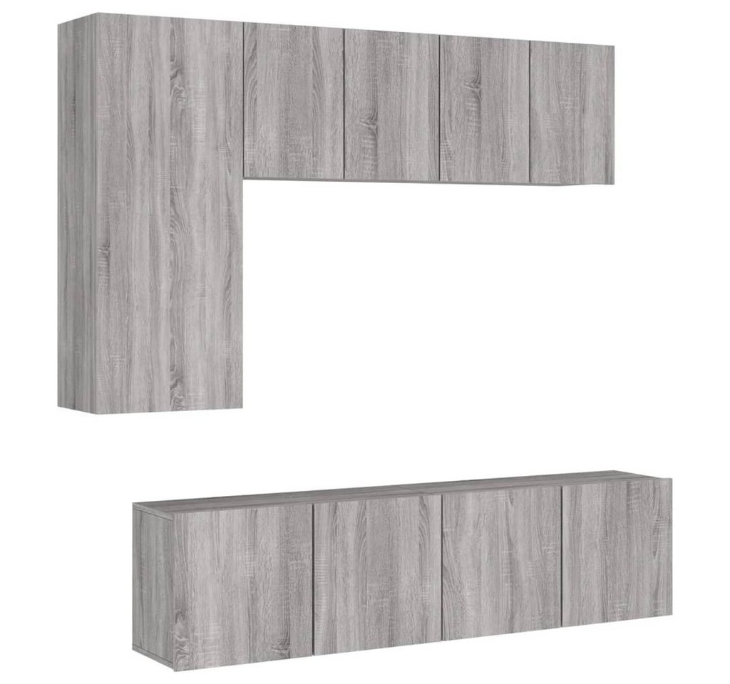 vidaXL TV-Wand 5-tlg. Wohnwand Grau Sonoma Holzwerkstoff, (1-St) von vidaXL