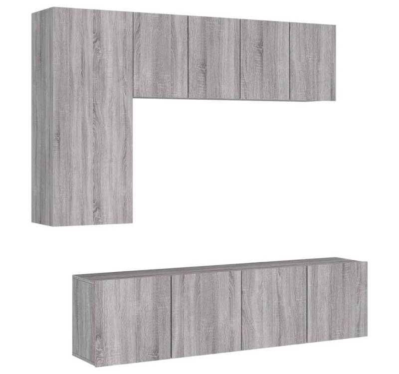 vidaXL TV-Wand 5-tlg. Wohnwand Grau Sonoma Holzwerkstoff, (1-St) von vidaXL