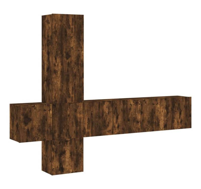 vidaXL TV-Wand 5-tlg. Wohnwand Räuchereiche Holzwerkstoff, (1-St) von vidaXL