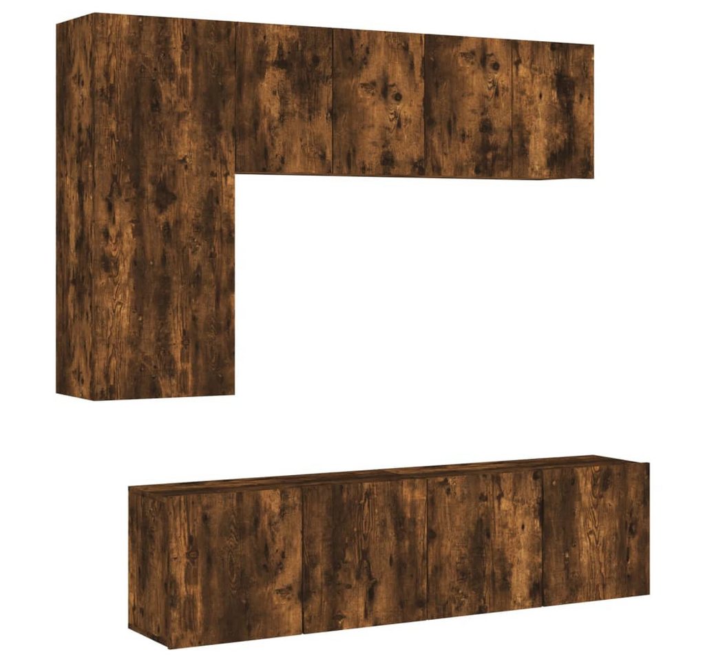 vidaXL TV-Wand 5-tlg. Wohnwand Räuchereiche Holzwerkstoff, (1-St) von vidaXL