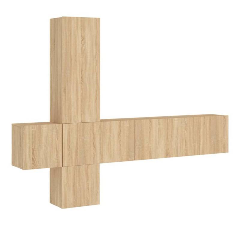 vidaXL TV-Wand 5-tlg. Wohnwand Sonoma-Eiche Holzwerkstoff, (1-St) von vidaXL