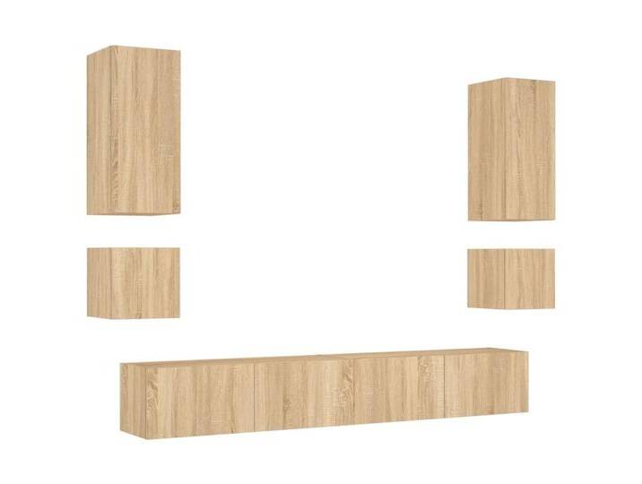vidaXL TV-Wand 6-tlg. TV-Wohnwand mit LED-Leuchten Sonoma-Eiche, (1-St), Sonoma Eiche von vidaXL