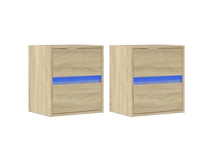 vidaXL TV-Wand TV-Wandschränke mit LED-Beleuchtung 2 Stk. Sonoma 41x31x45 cm, (2-St), 2 St., Sonoma Eiche von vidaXL