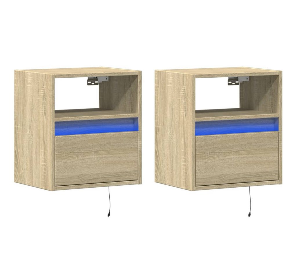 vidaXL TV-Wand TV-Wandschränke mit LED-Beleuchtung 2 Stk. Sonoma 41x31x45 cm, (2-St) von vidaXL