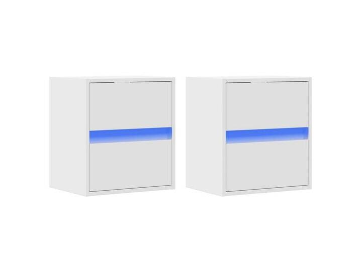 vidaXL TV-Wand TV-Wandschränke mit LED-Beleuchtung 2 Stk. Weiß 41x31x45 cm, (2-St), weiß, 2 St., Weiß von vidaXL