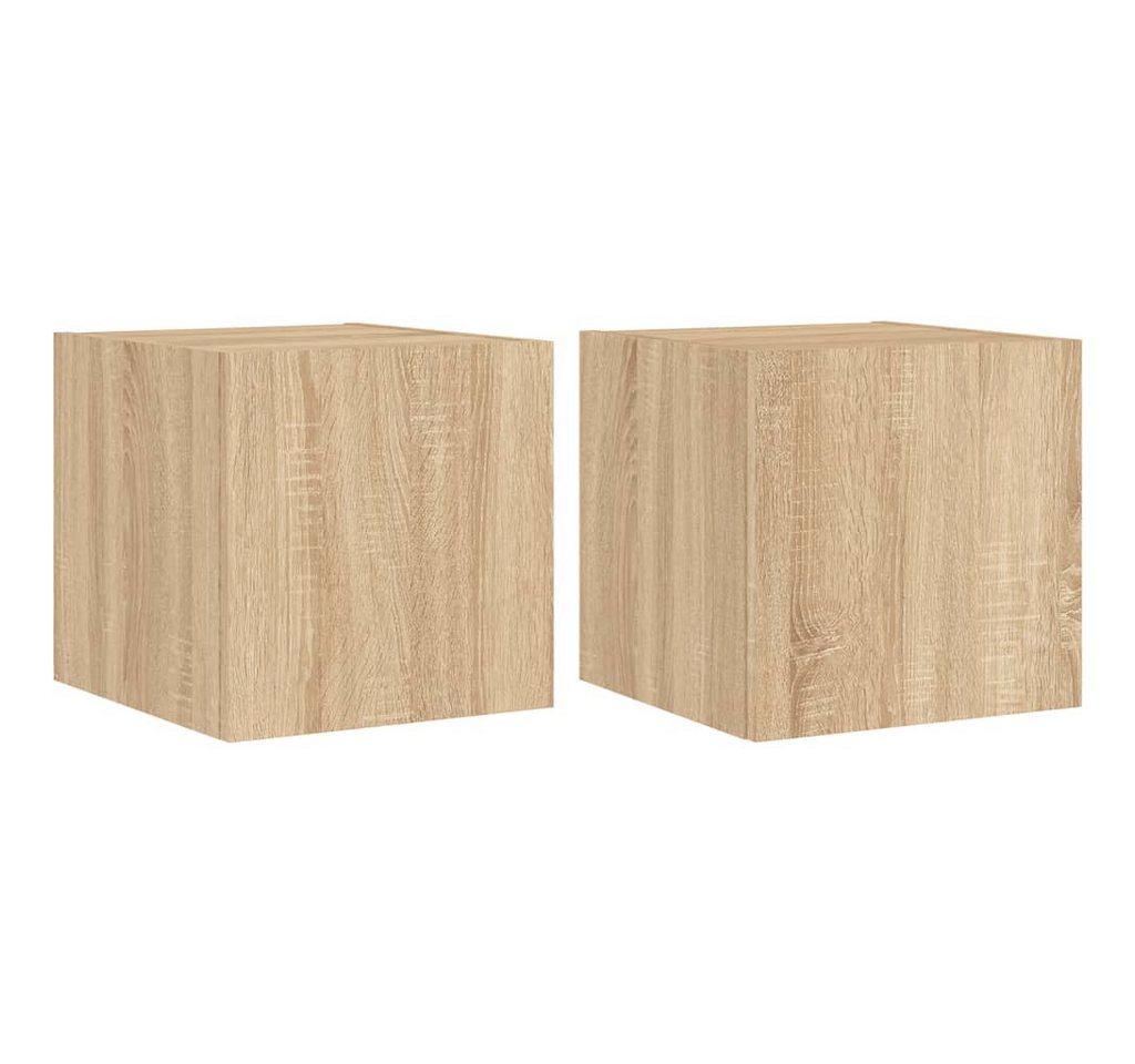 vidaXL TV-Wand TV-Wandschränke mit LED-Leuchten 2 Stk. Sonoma-Eiche, (2-St) von vidaXL