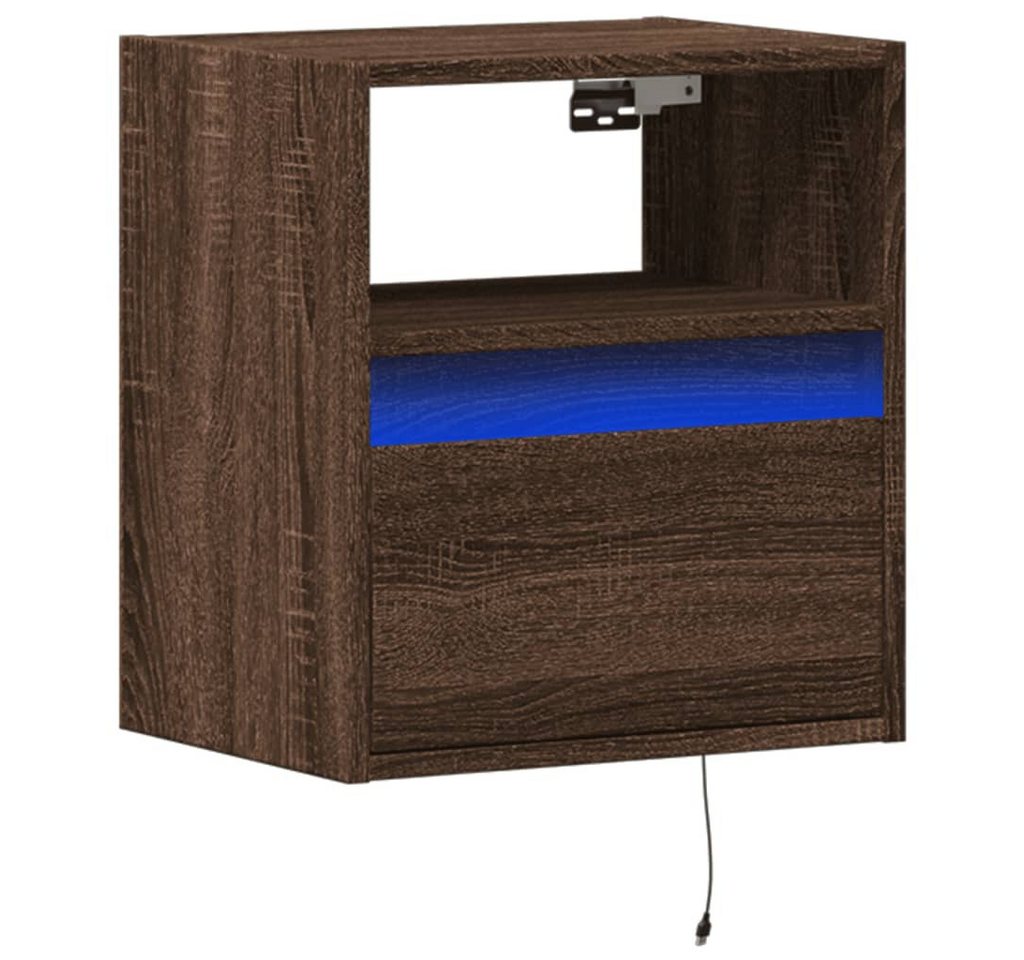 vidaXL TV-Wand TV-Wandschrank mit LED-Beleuchtung Eichen-Optik 41x31x45 cm, (1-St) von vidaXL