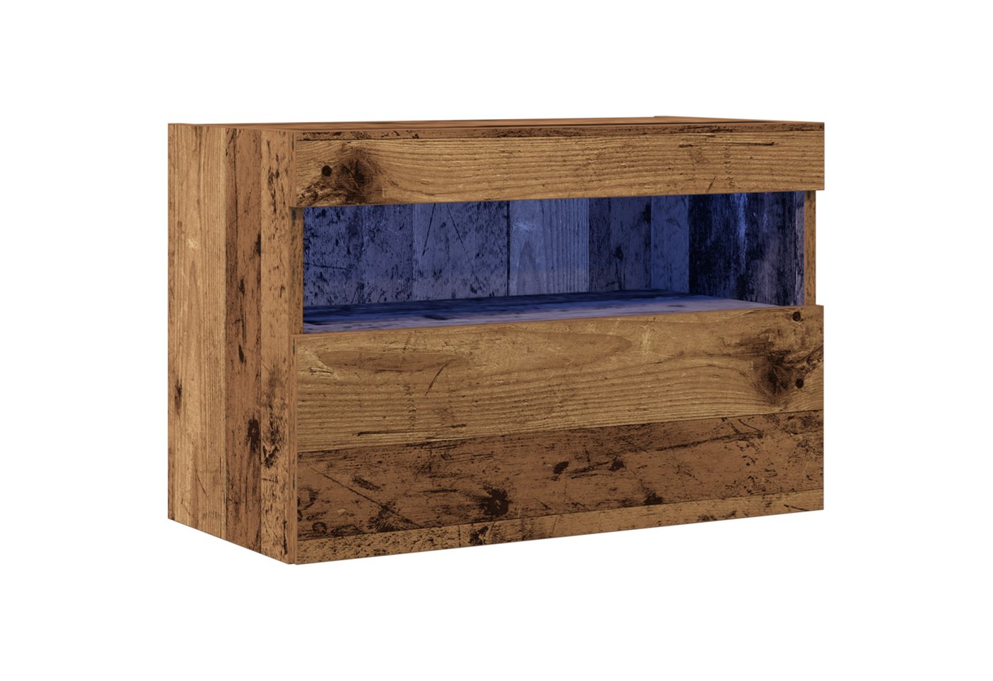 vidaXL TV-Wand TV-Wandschrank mit LED-Leuchten Altholz 60x30x40 cm, (1-St) von vidaXL