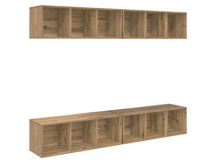 vidaXL TV-Wand Wand TV Schrank 4 pcs Artisan-Eiche 37 x 37 x 107,5 cm, (4-St), Artisan-Eiche von vidaXL