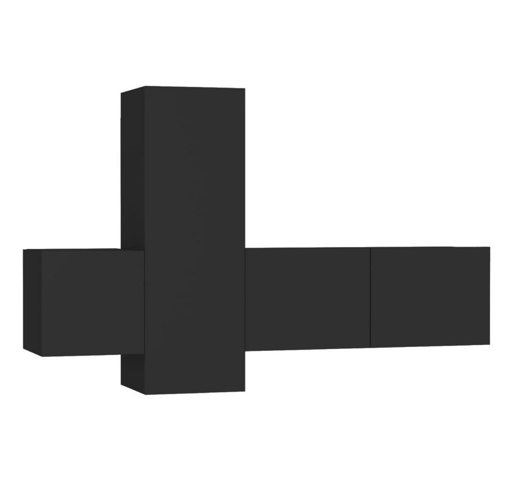 vidaXL TV-Wand, 3-tlg. TV-Schrank-Set Schwarz Holzwerkstoff vidaXL TV-Wand, 3-tlg. TV-Schrank-Set Schwarz Holzwerkstoff von vidaXL