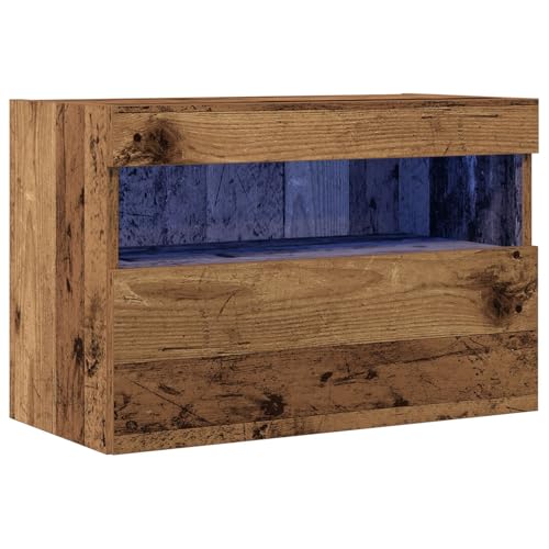 vidaXL TV-Wandschrank mit LED-Leuchten Altholz 60x30x40 cm von vidaXL