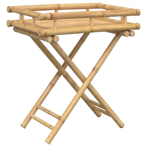 vidaXL Tabletttisch, Beistelltisch Klappbar Tragbar, Klapptisch für Garten Terrasse Wohnzimmer, Serviertisch Sofatisch, Modern, Bambus von vidaXL