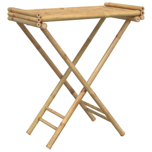 vidaXL Tabletttisch, Beistelltisch Klappbar Tragbar, Klapptisch für Garten Terrasse Wohnzimmer, Serviertisch Sofatisch, Modern, Bambus von vidaXL