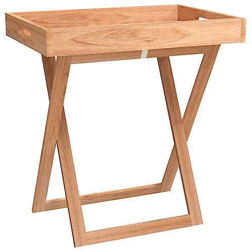 vidaXL Tabletttisch Tablett Tisch Beistelltisch Klapptisch Couchtisch Sofatisch Serviertisch Wohnzimmertisch Klappbar 52x36x56,5cm Massivholz Nussbaum von vidaXL