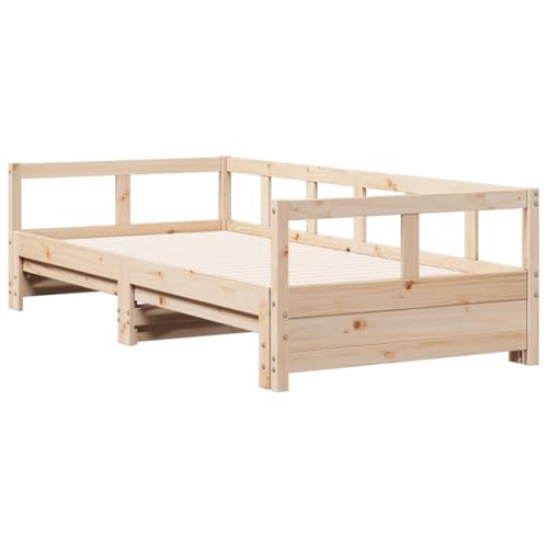 vidaXL Tagesbett, Gästebett mit Lattenrost Beine, Holzbett für Schlafzimmer Wohnzimmer, Bett Ausziehbett, 90x190cm Massivholz Kiefer vidaXL Tagesbett, Gästebett mit Lattenrost Beine, Holzbett für Schlafzimmer Wohnzimmer, Bett Ausziehbett, 90x190cm Massivholz Kiefer von vidaXL