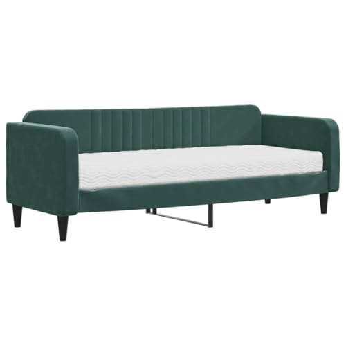 vidaXL Tagesbett, Gästebett mit Matratze, Sofabett Schlafsofa für Schlafzimmer Wohnzimmer, Bettsofa Sofa 2-in-1, Dunkelgrün 80x200cm Samt vidaXL Tagesbett, Gästebett mit Matratze, Sofabett Schlafsofa für Schlafzimmer Wohnzimmer, Bettsofa Sofa 2-in-1, Dunkelgrün 80x200cm Samt von vidaXL