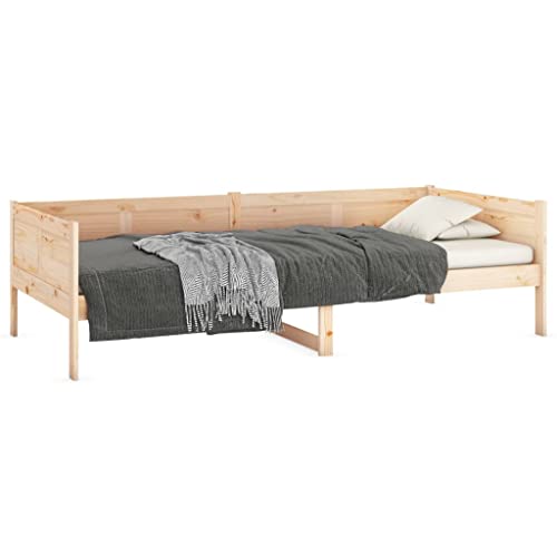 vidaXL Tagesbett Gästebett Sofabett Sofa Einzelbett Bett Bettsofa Bettgestell Bettrahmen Holzbett Schlafsofa Massivholz Kiefer 90x190cm von vidaXL