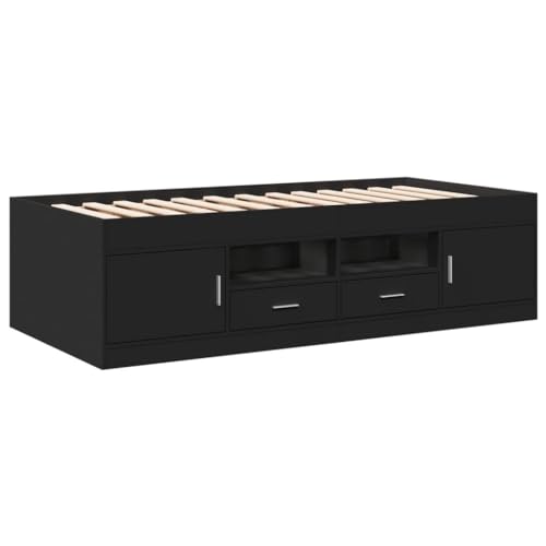 vidaXL Tagesbett mit Schubladen, Gästebett mit Stauraum Sperrholzlatten, Sofabett für Wohnzimmer Schlafzimmer, Bett, Modern, Schwarz 100x200cm Holzwerkstoff vidaXL Tagesbett mit Schubladen, Gästebett mit Stauraum Sperrholzlatten, Sofabett für Wohnzimmer Schlafzimmer, Bett, Modern, Schwarz 100x200cm Holzwerkstoff von vidaXL