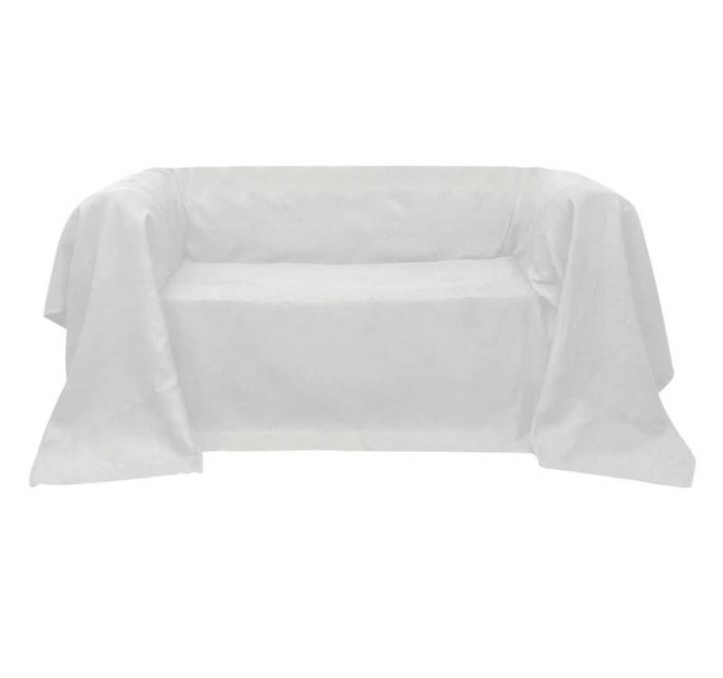 vidaXL Tagesdecke, Micro-Suede Sofaüberwurf Tagesdecke Creme 140 x 210 cm von vidaXL